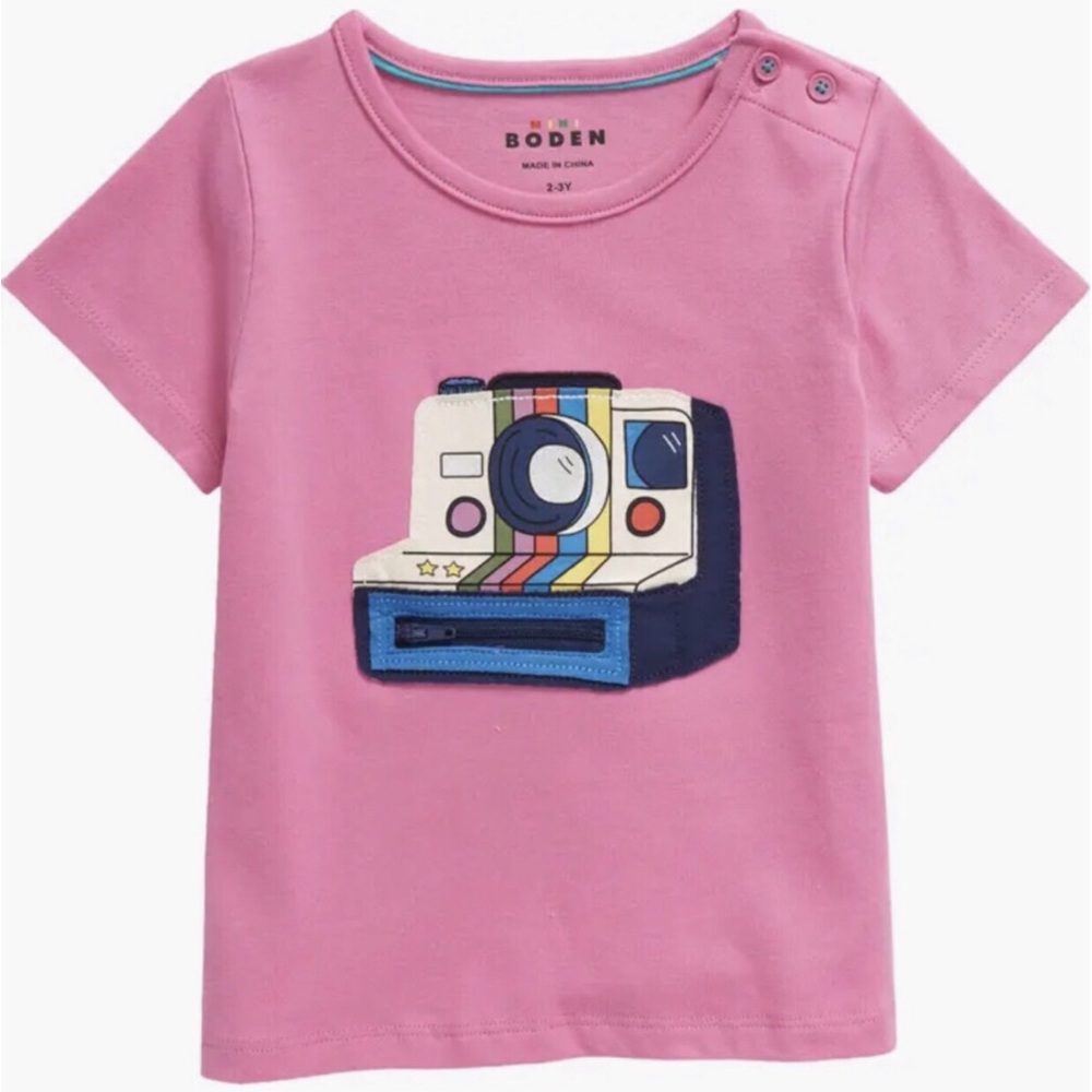 NEW Mini Boden Camera Appliqué T-Shirt - Picture 3 of 6